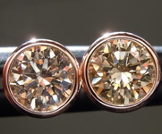 1.04ctw Brown VS1 Round Brilliant Diamond Earrings R9379