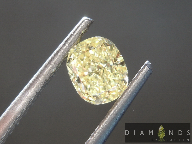 0.63ct Fancy Yellow VS2 Cushion Cut Diamond R6869