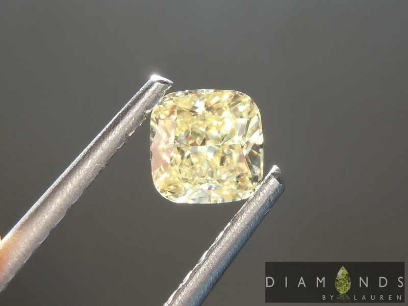 0.61ct Fancy Yellow SI1 Cushion Cut Diamond R6875