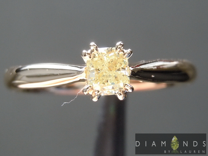 .31ct Light Yellow SI1 Cushion Cut Diamond Ring R6972