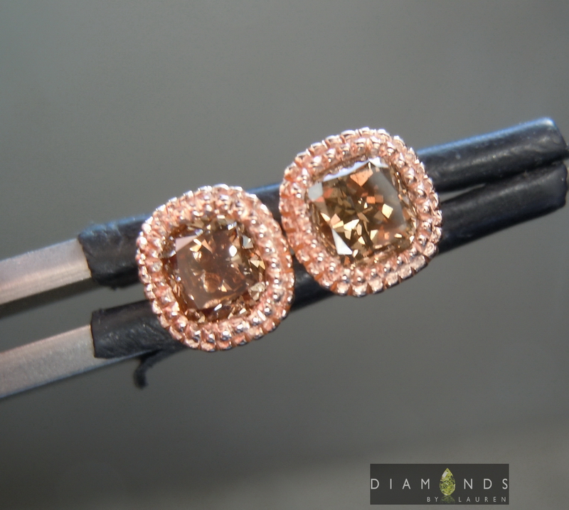 brown diamond earrings