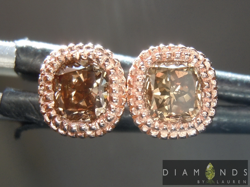 natural brown diamond earrings