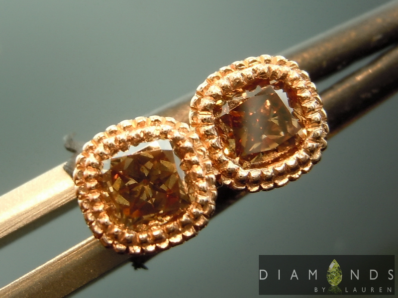 brown diamond earrings