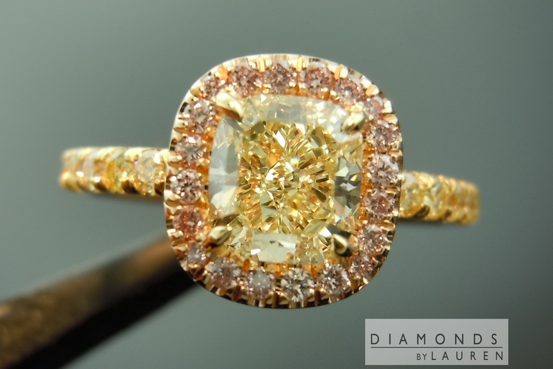 natural yellow diamond ring