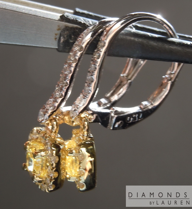 light yellow diamond earrings