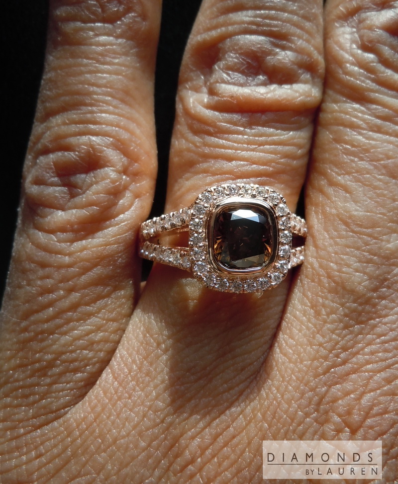 natural brown diamond ring