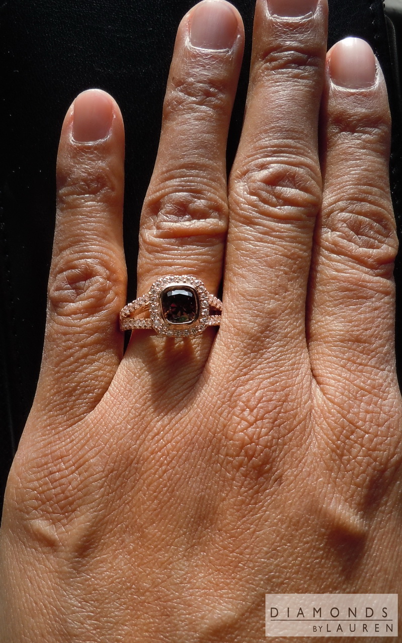 natural brown diamond ring