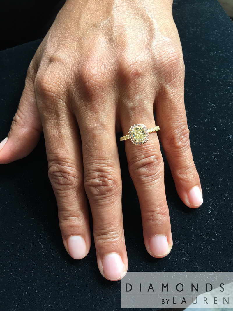 natural yellow diamond ring