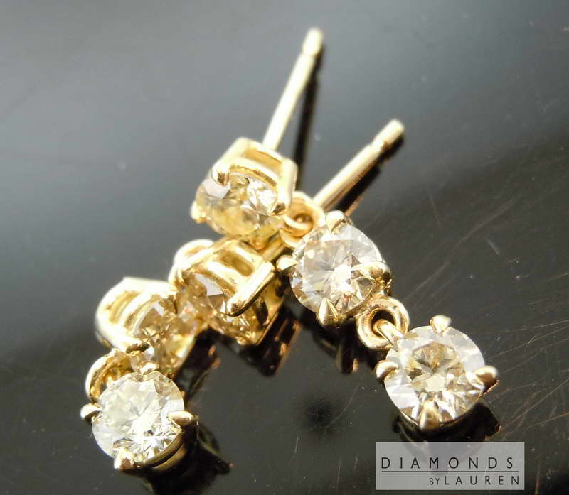 natural yellow diamond earrings