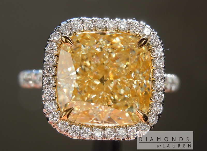 4.24ct W-X VS2 Cushion Cut Halo Diamond Ring R7790