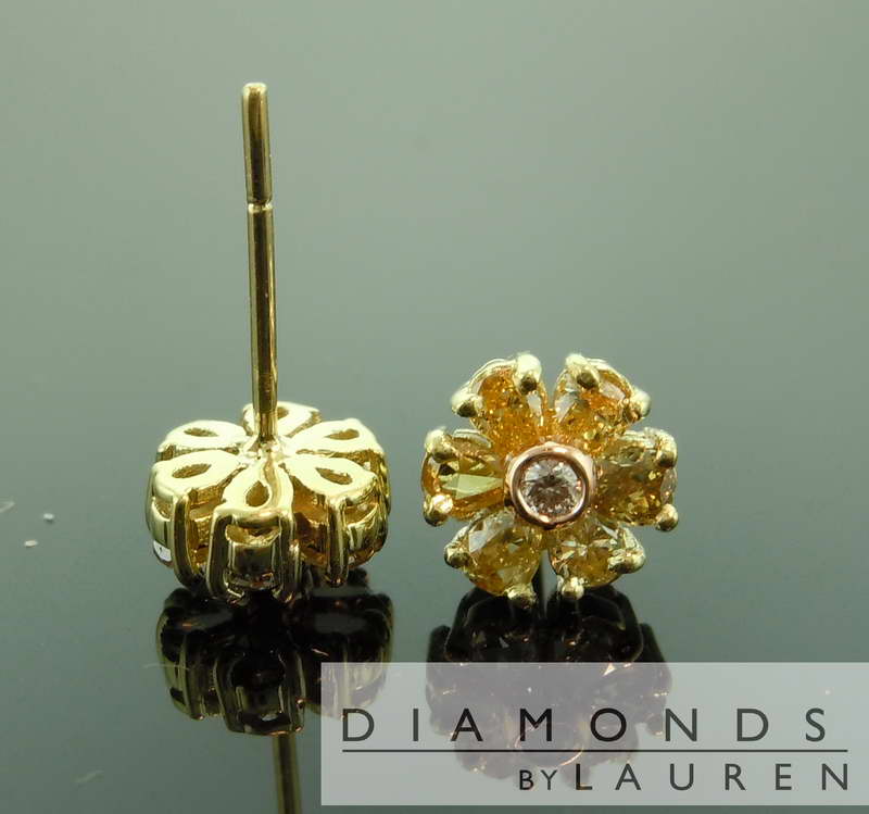fancy colored diamond earrings