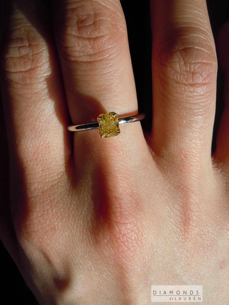 natural yellow diamond ring
