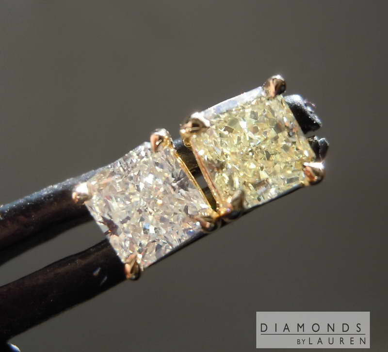 natural yellow diamond earrings