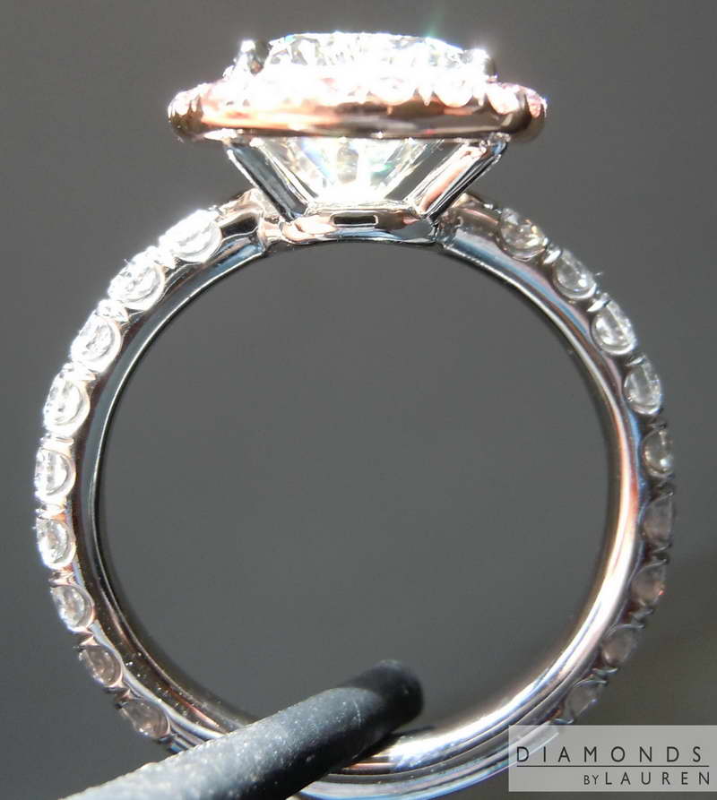 pink diamond halo ring