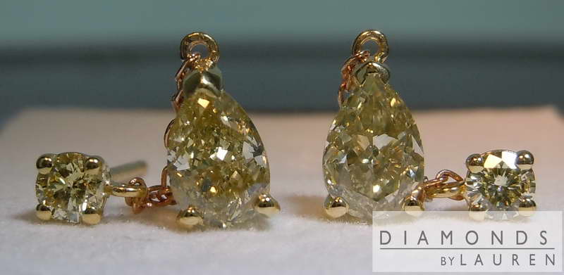 yellow diamond earring