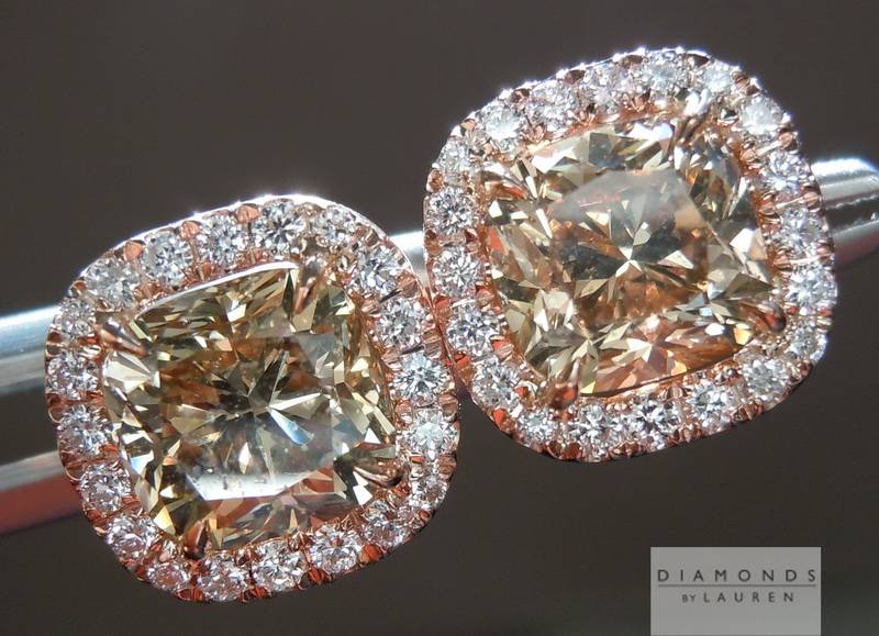 brown diamond earrings