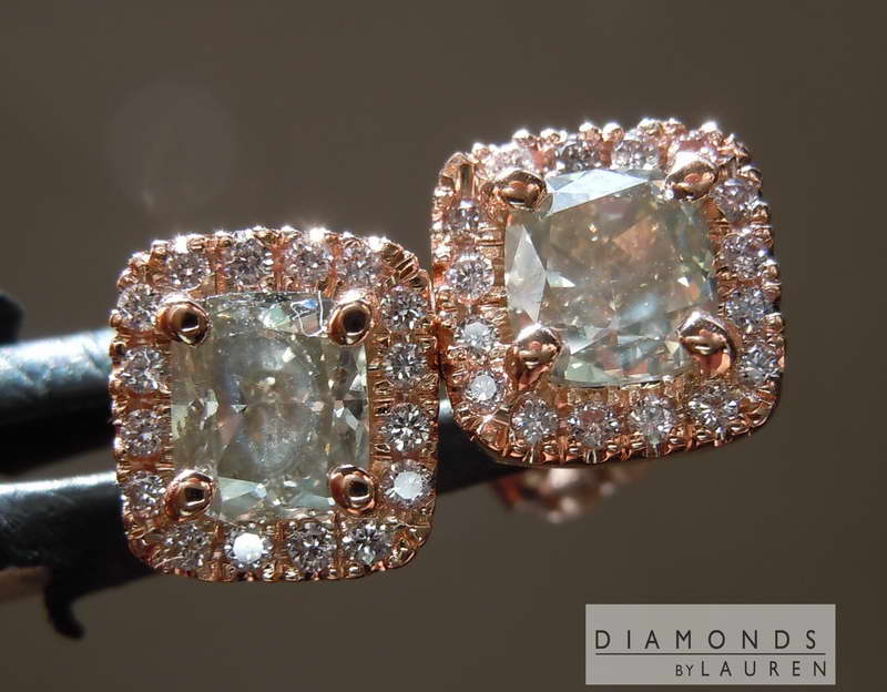 pink diamond earrnings