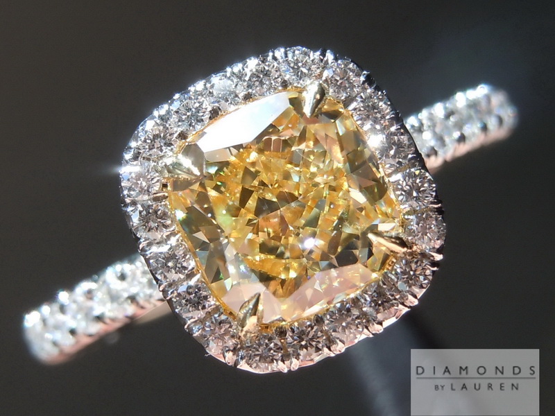 natural yellow diamond ring