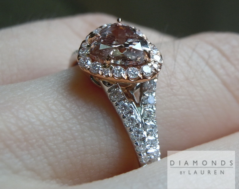 pinkish brown diamond ring