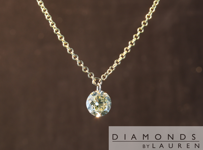 light yellow diamond pendant