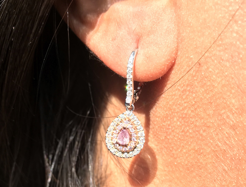 purple diamond earrings
