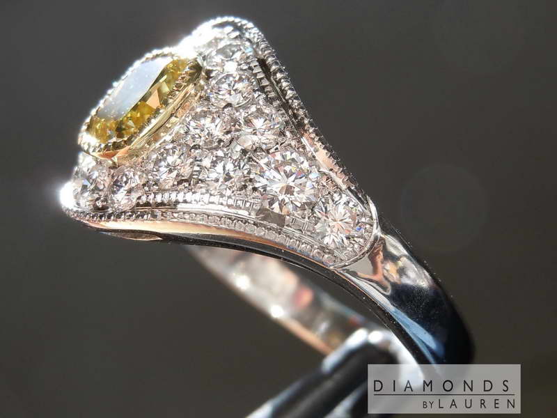 vivid yellow diamond ring