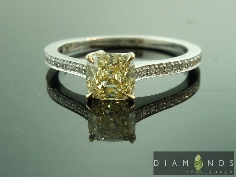 near yellow diamond ring