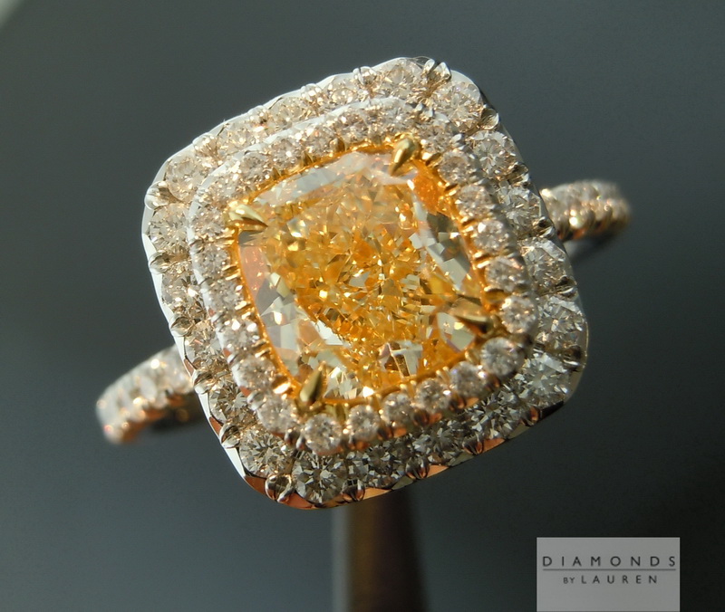 natural yellow diamond ring