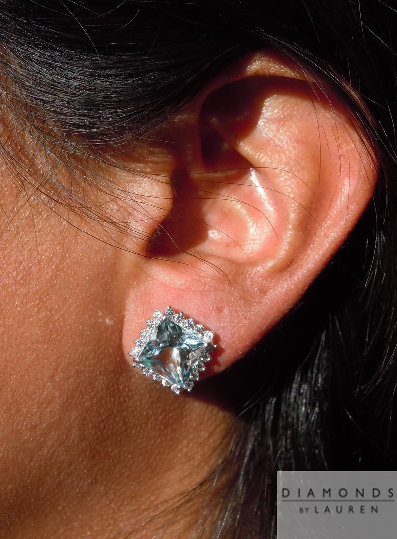 natural aaquamarine earrings