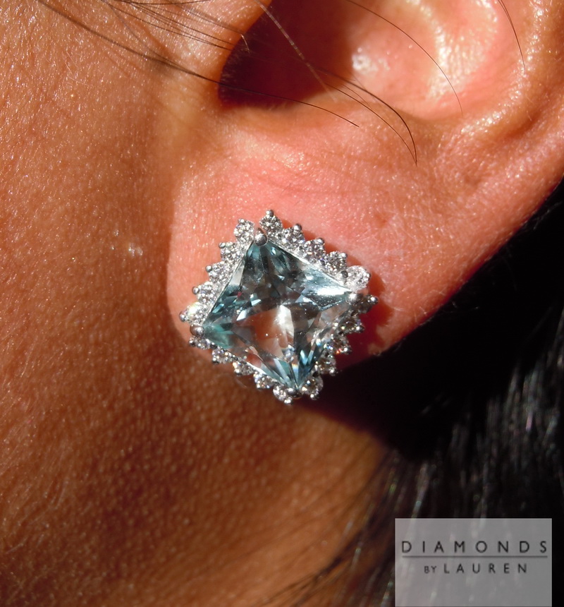aaquamarine earrings
