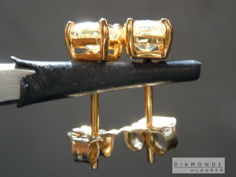 natural yellow diamond earrings
