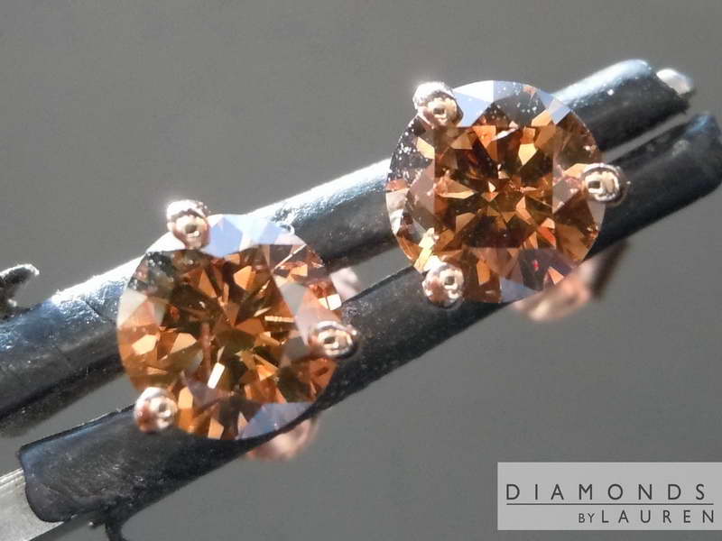 brown diamond earrings