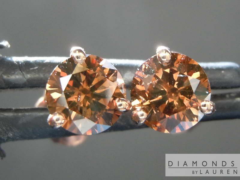 natural brown diamond earrings