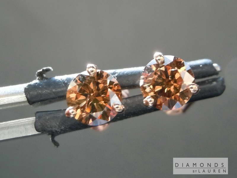 brown diamond earrings