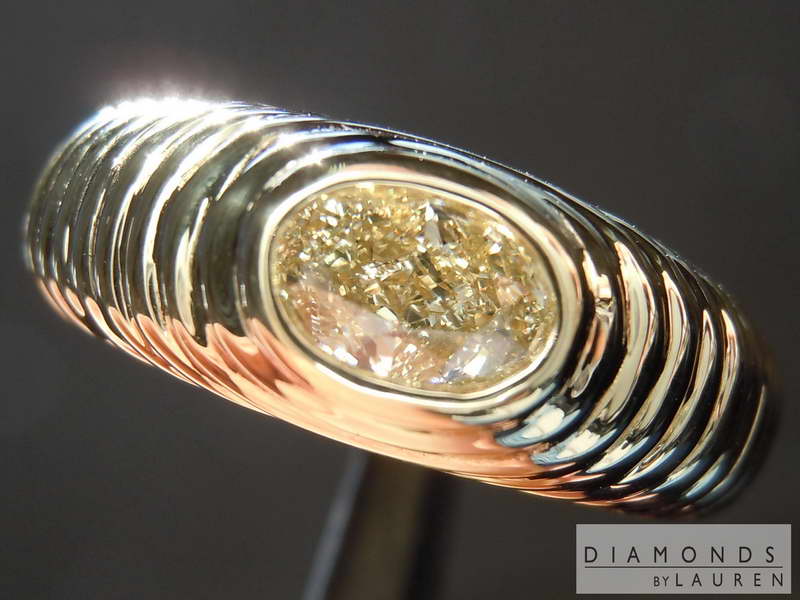 SOLD...0.54ct Light Greenish Yellow VS1 Oval Diamond Ring R8441