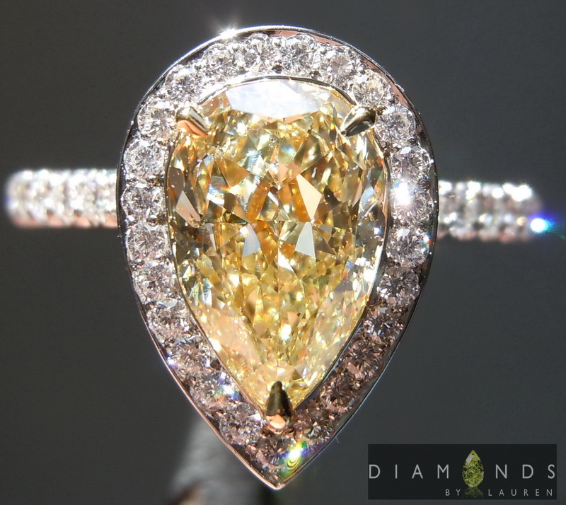 1.53ct Yellow SI1 Pear Shape Diamond Ring R6343