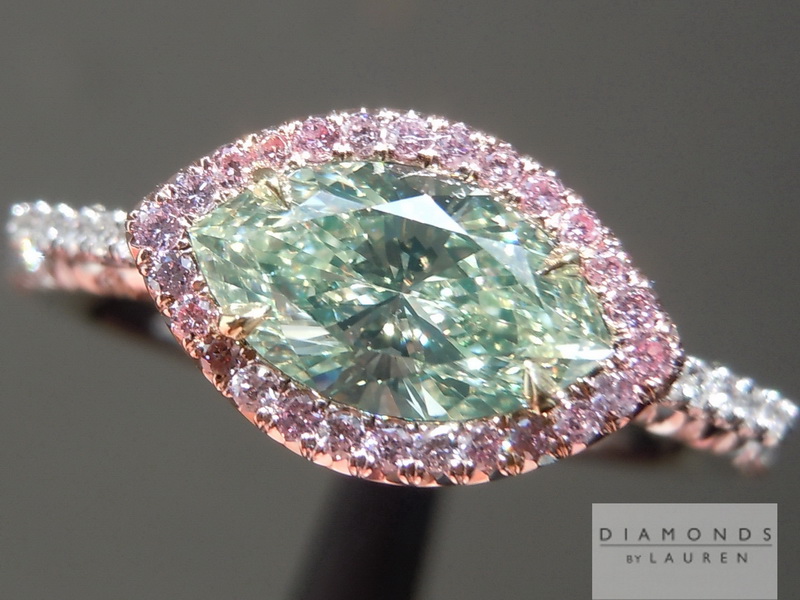 natural green diamond ring