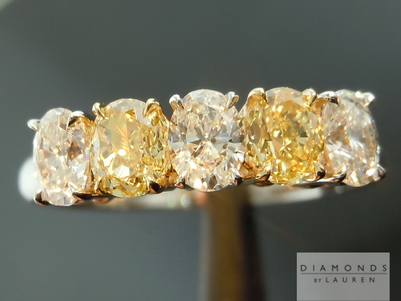 colorless and canary diamond ring