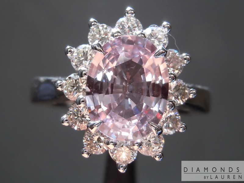 SOLD...2.01ct Baby Pink Oval Sapphire Ring R7032