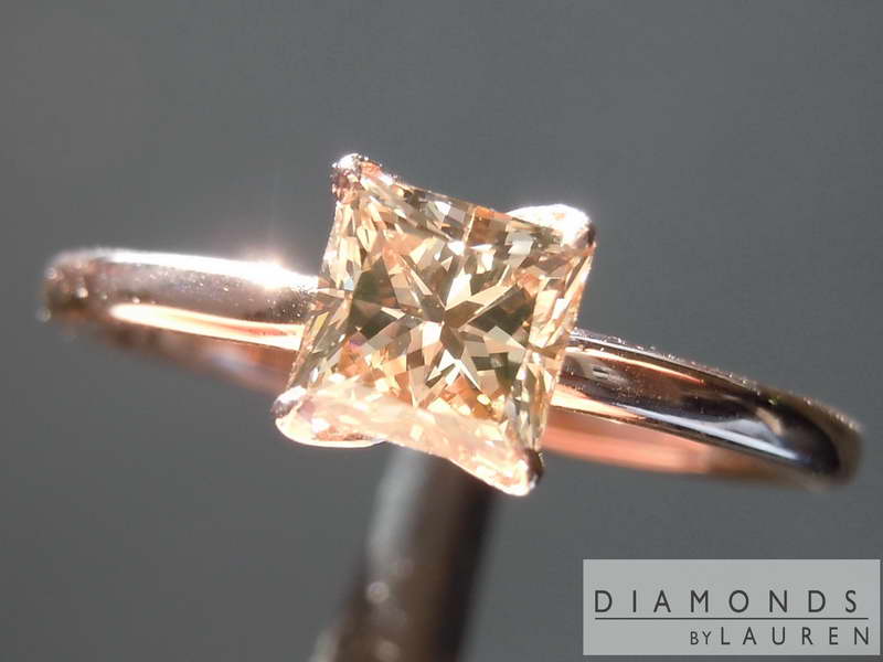 0.63ct Brown SI2 Princess Diamond Ring