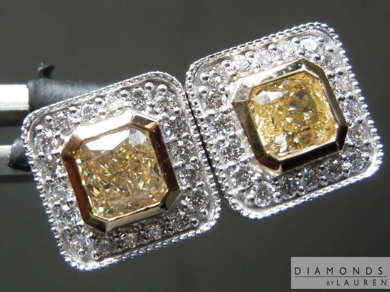 yellow diamond earrings