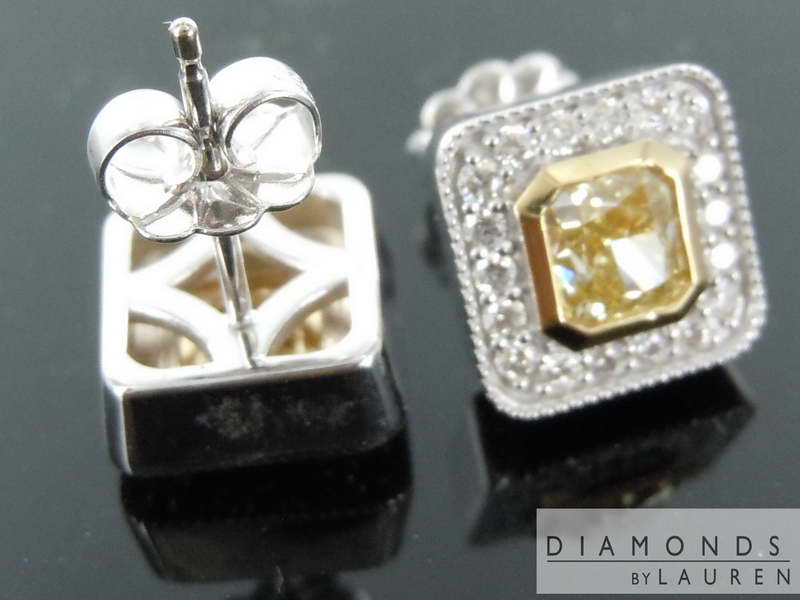 yellow diamond earrings