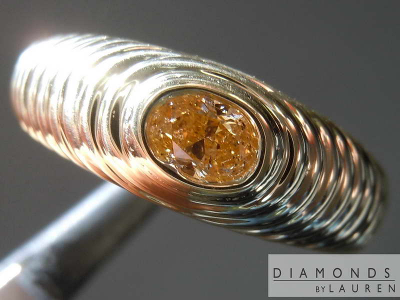 natural orange diamond ring
