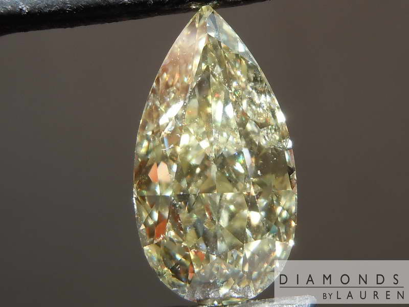 3.01ct Yellow SI2 Pear Shape Diamond R8667