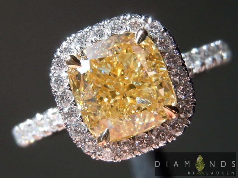 natural yellow diamond ring