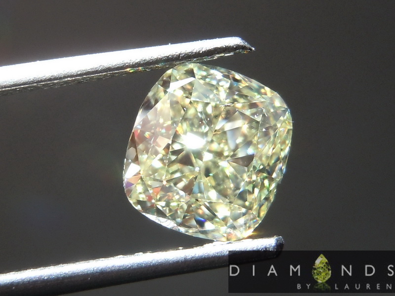 1.60ct Yellow VVS2 Cushion Cut Diamond R8703