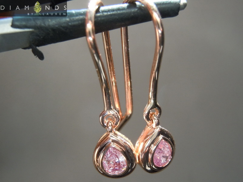 natural pink diamond earrings