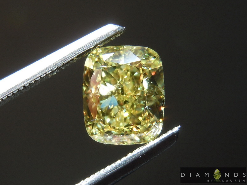 1.02ct Intense Yellow VVS2 Cushion Cut Diamond R8724