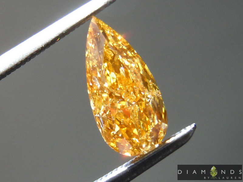 1.00ct Orange I1 Pear Shape Diamond R8746