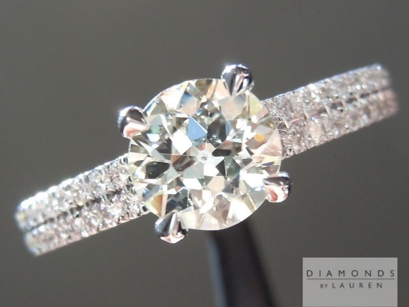 european cut diamond ring